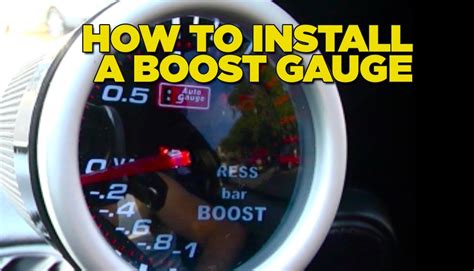 How do I install a boost gauge [gage, guage] on a 1g, 2g 